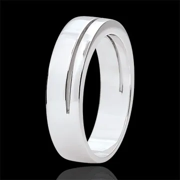 White Gold Diamond Olympia Wedding Band - Large Model