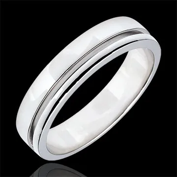 White Gold Olympia Wedding Band - Medium Model - 18 carats