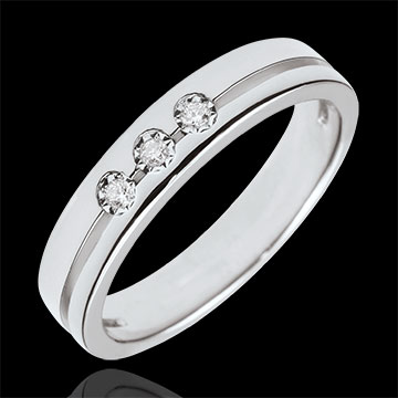 White Gold Olympia Trilogy Wedding Band - Small Model - 18 carats