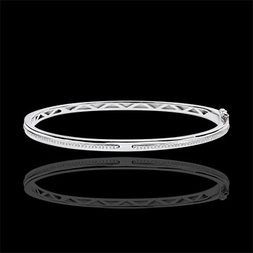 Bangle Bracelet Promise - white gold and diamonds - 9 carats