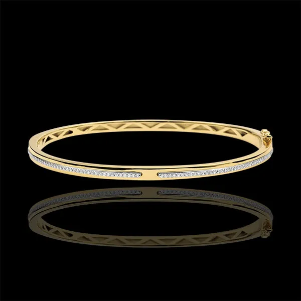 Bangle Bracelet Promise - yellow gold and diamonds - 18 carats