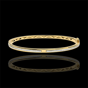 Bangle Bracelet Promise - yellow gold and diamonds - 9 carats