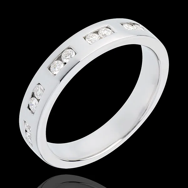 Half eternity ring white gold semi-paved-channel setting - 0.22 carat - 10 diamonds