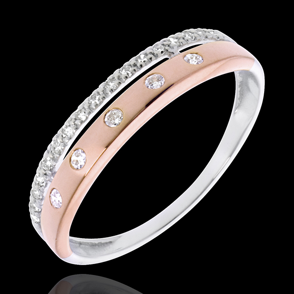 Ring Enchantment - Crown of Stars - small - rose gold, white gold - 22 diamonds