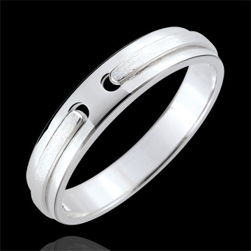 Weddingring Promise - all gold - brushed white gold - 18 carat