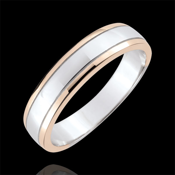 Weddingring men Horizon - white gold, rose gold - 18 carat