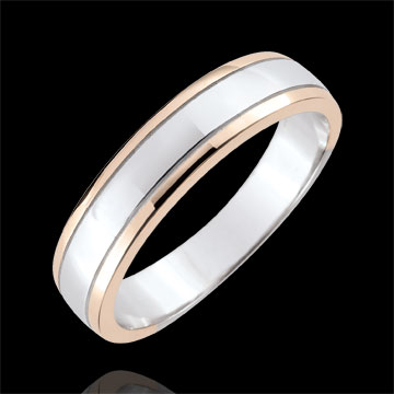 Weddingring men Horizon - white gold, rose gold - 18 carat