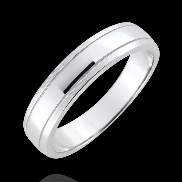 Weddingring men Horizon - brushed white gold - 18 carat