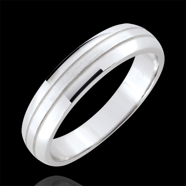 Weddingring men Cronos - brushed white gold