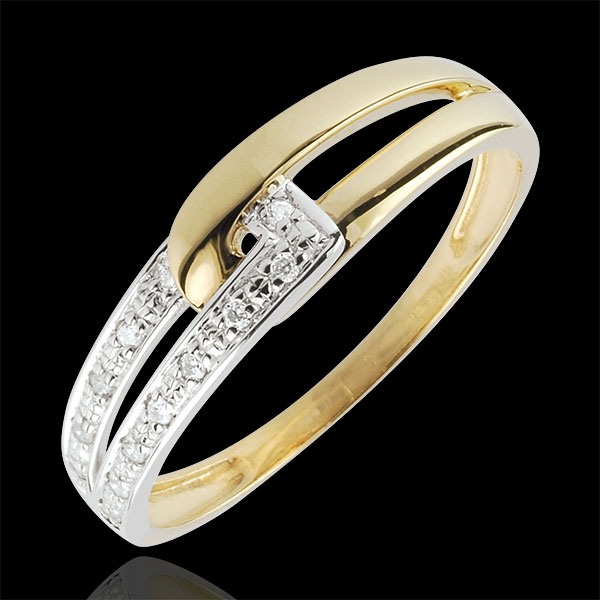 Two-tone Union harmony ring - white gold and 9 carat yellow gold 