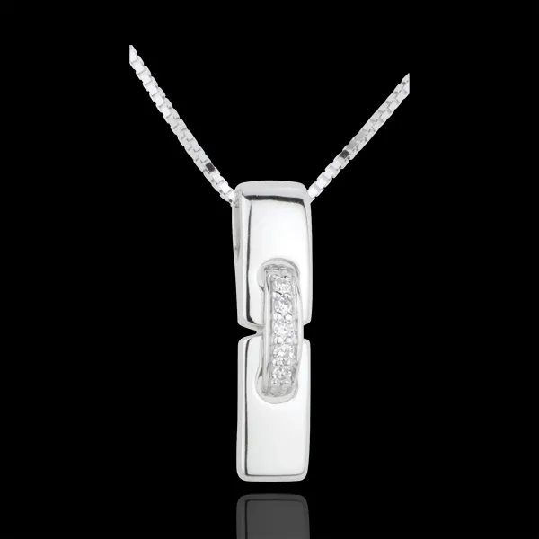 Colier reuniune aur alb de 18K şi diamante