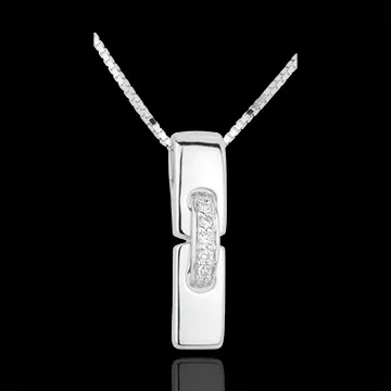 Colier reuniune aur alb de 18K şi diamante
