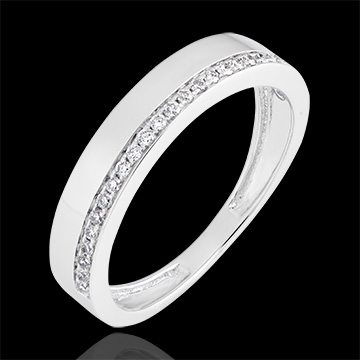 Verighetă Pasiune - variantă - aur alb de 18k și diamante