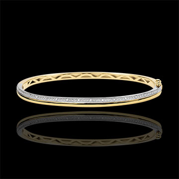 Brăţară Eleganţă diamante - aur alb şi aur galben de 18K