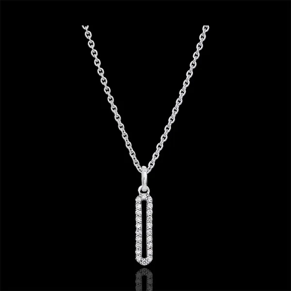 Colier pavat Cartouche - aur alb de 18k și diamante