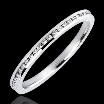 Verighetă Origini - Perle de rouă - aur alb 18K şi diamante