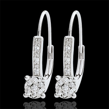Cercei Veneţia - 20 diamante - aur alb de 9K