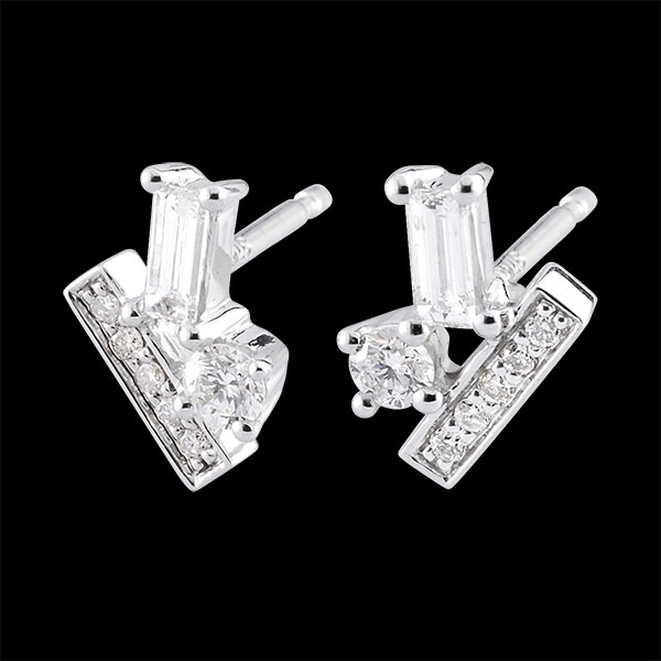 Cercei Diamante brumate - aur alb de 18k