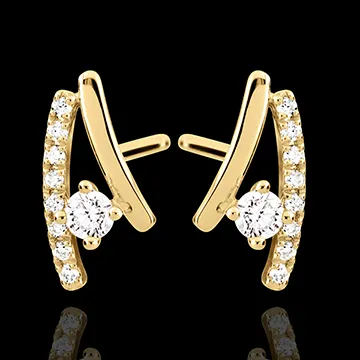 Cercei cu diamante Erina - aur galben de 18K