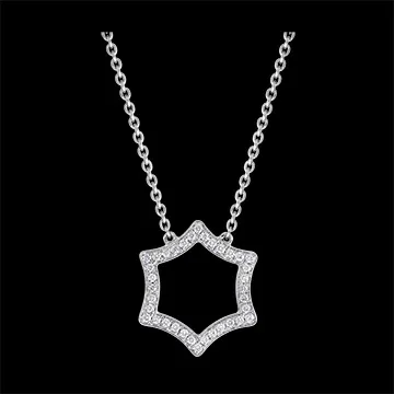 Colier Prospețime - Lux – aur alb de 9 carate și diamante 