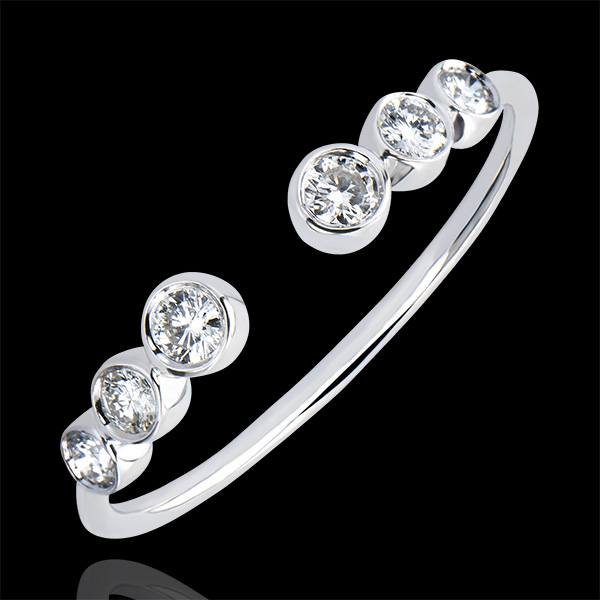 Inel Abundenţă - Aninare - aur alb 18K şi diamante