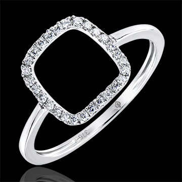 Inel Abundenţă - Nude - aur alb 18K şi diamante