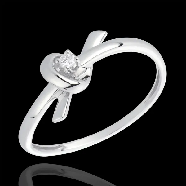 Inel Amintire din aur alb de 18K şi diamant