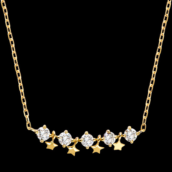 Colier Célestine – Aur galben de 9 carate și diamante sintetice