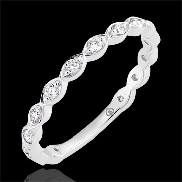 Verighetă Perle de rouă - aur alb de 18k și diamante