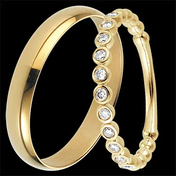 Pure & Fleur de Sel Ringenset – Geelgoud & Diamanten – 18 karaat