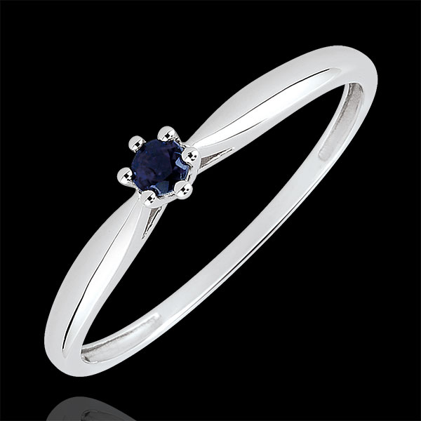 Reed Solitaire Engagement Ring - 6 claws - 0.07 carat sapphire - white gold 18 carats