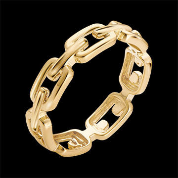 Bague Regard d'Orient - Maillon Cubain médium - or jaune 9 carats