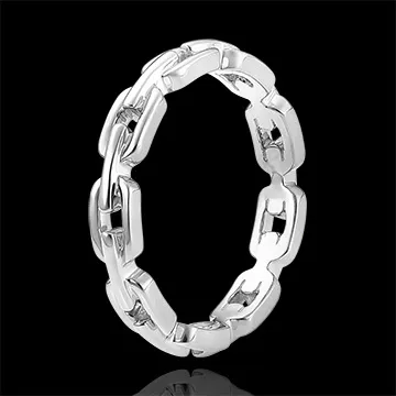 Orient Gaze Ring - Cuban Link Thin - white gold 18 carats