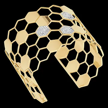 Brazalete Revelación - Oro amarillo 9 quilates y diamantes 