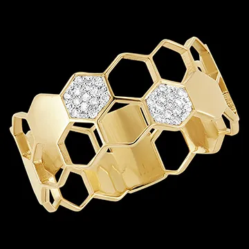 Anillo Mini Revelación - oro amarillo de 18 quilates y diamantes