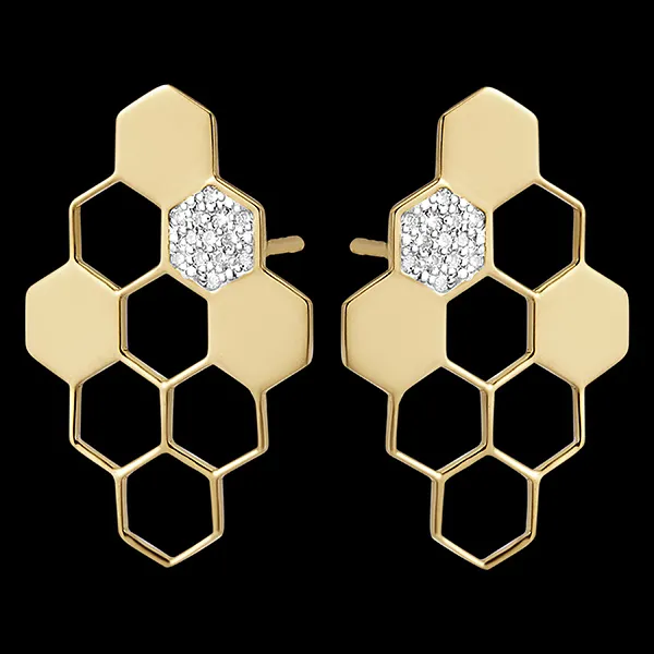 Boucles d'Oreilles Révélation - or jaune 18 carats et diamants