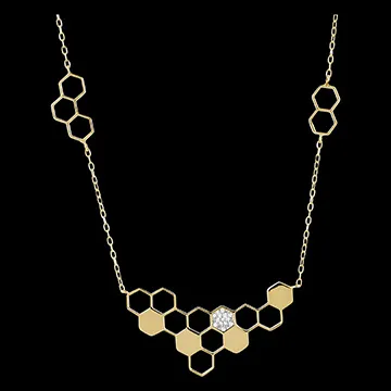 Ketting Openbaring - 9-karaats geelgoud en diamanten