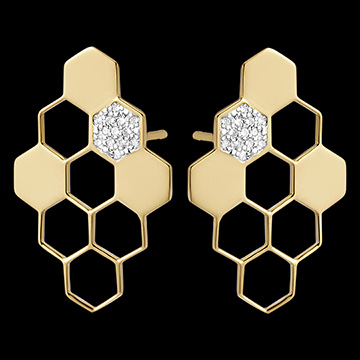 Ohrringe Enthüllung - Gelbgold, 9 Karat, mit Diamanten