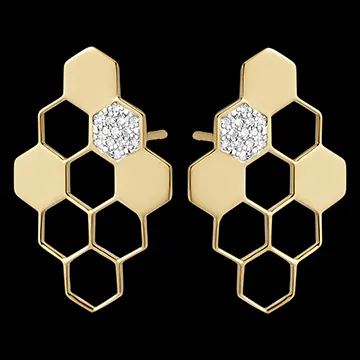 Oorbellen Openbaring - 18-karaats geelgoud en diamanten