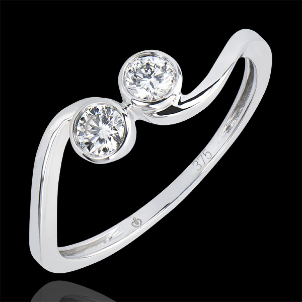Ring Abundance - Duet - white gold 9 carats and diamonds 