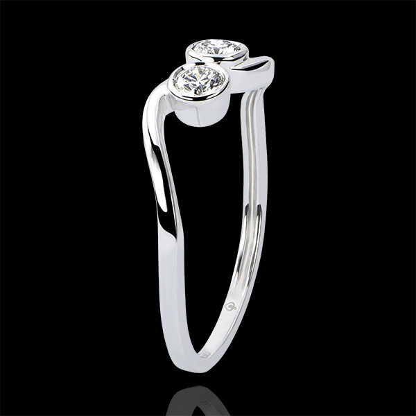 Ring Abundance - Duet - white gold 9 carats and diamonds 