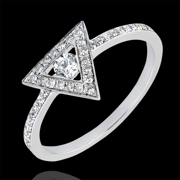 Ring Abundance - Gravity - white gold18 carats and diamonds