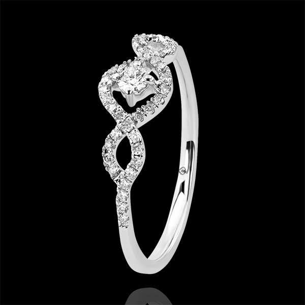 Ring Abundance - Volutes - white gold 9 carats and diamonds