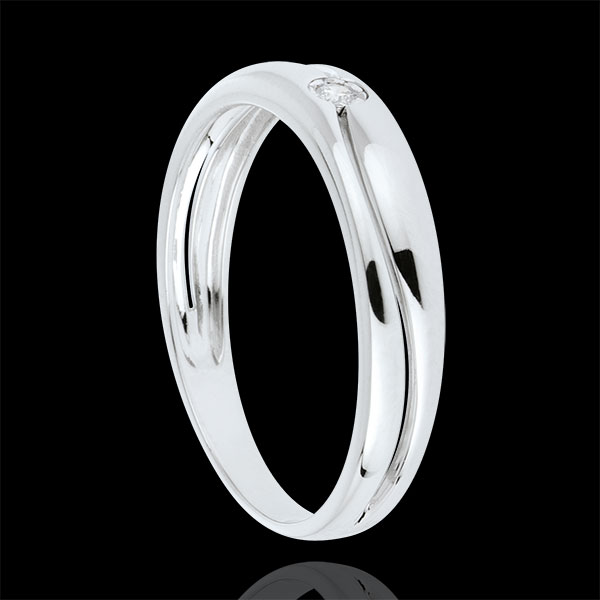 Ring Amour - Solitär in Weißgold - Diamant 0.022 Karat - 9 Karat