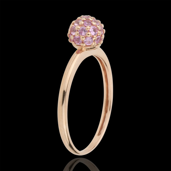 Ring Bird of Paradise - ball - rose gold and pink sapphire