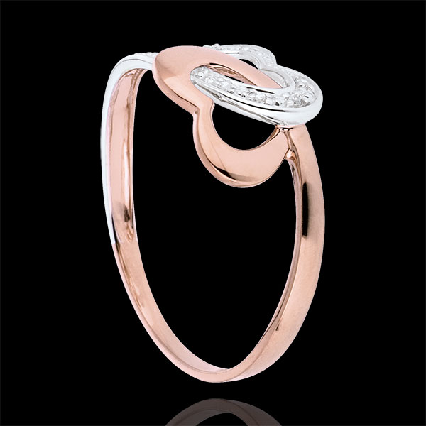 Ring By Heart - Pink gold and white gold