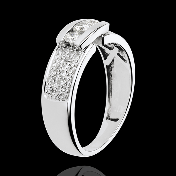 Ring Constellation - Trilogy paved white gold - 0.509 carat - 57 diamonds