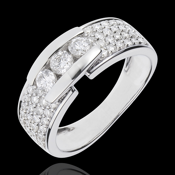 Ring Constellation - Trilogy paved white gold - 0.84 carat - 59 diamonds