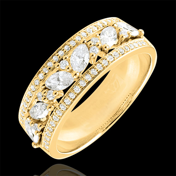 Ring Destiny - Byzantine - yellow gold and diamonds - 18 carat