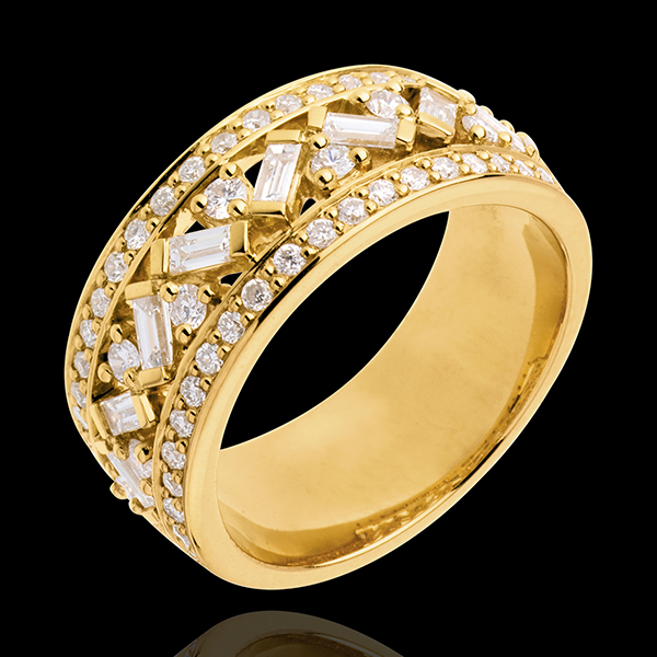 Ring Destiny - Empress - yellow gold diamonds - 0.85 carat